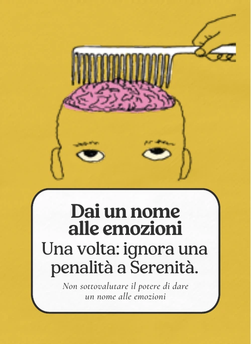 Italian Financial Literacy card about naming emotions